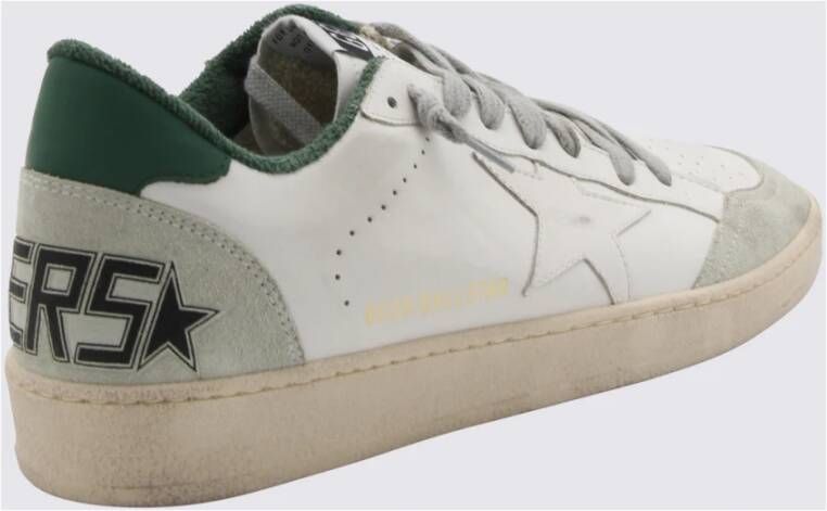 Golden Goose Witte Groene Ball Star Leren Sneakers White Heren