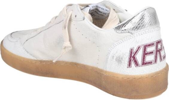 Golden Goose Witte Groene Leren Sneakers met Suède Ster White Heren