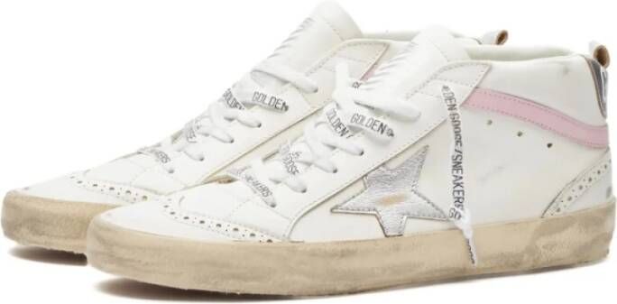 Golden Goose Witte hoge sneakers met ster White Dames