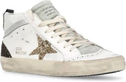 Golden Goose Witte Hoge Top Glitter Ster Sneakers White Dames