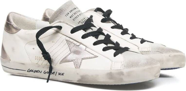 Golden Goose Witte Leren Sneakers Distressed Finish White Dames