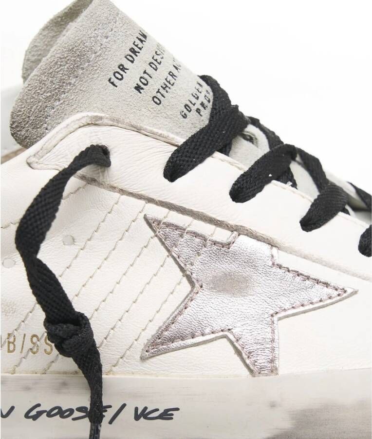 Golden Goose Witte Leren Sneakers Distressed Finish White Dames