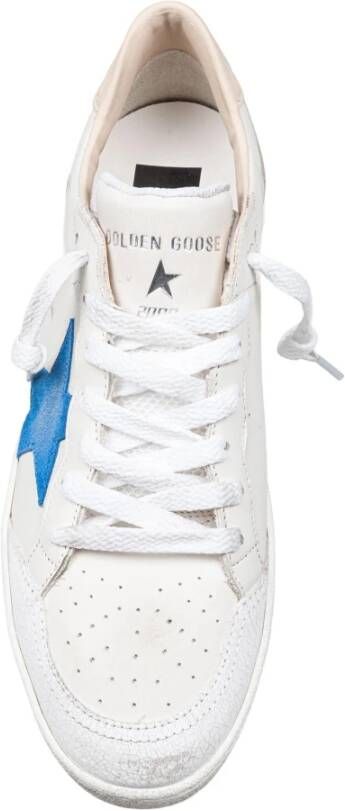 Golden Goose Witte Leren Ballstar Sneakers Bluette Ster White Heren