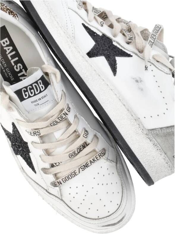 Golden Goose Witte Leren Glitter Sneakers White Dames