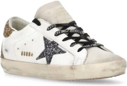 Golden Goose Witte Leren Glitter Ster Sneakers White Dames