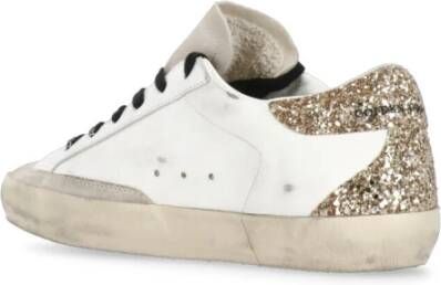 Golden Goose Witte Leren Glitter Ster Sneakers White Dames