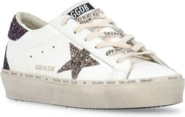 Golden Goose Witte Leren Glitter Ster Sneakers White Dames