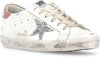 Golden Goose Witte Leren Glitter Ster Sneakers White Dames