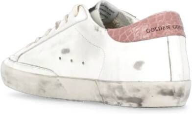 Golden Goose Witte Leren Glitter Ster Sneakers White Dames