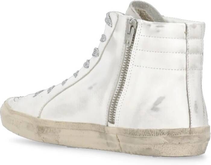 Golden Goose Witte Leren High-Top Sneakers White Dames