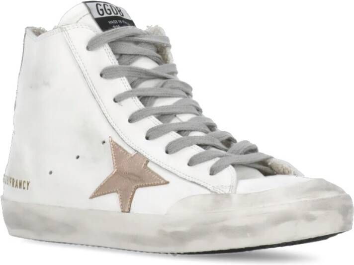 Golden Goose Witte Leren Hoge Sneakers White Dames