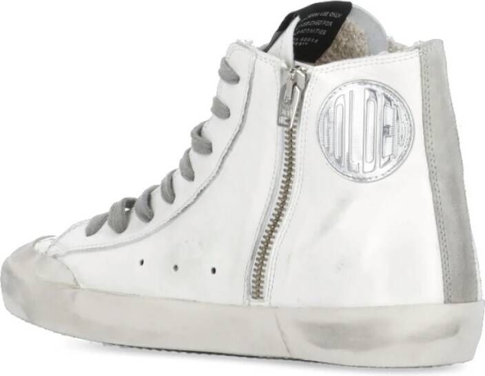 Golden Goose Witte Leren Hoge Sneakers White Dames