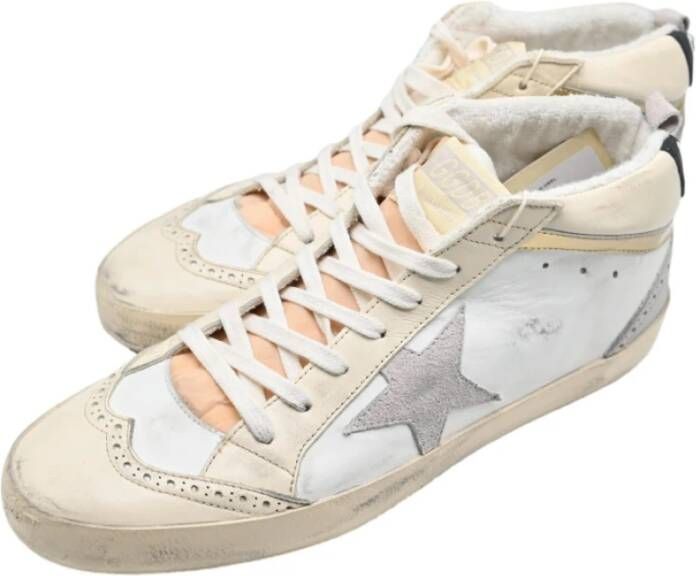 Golden Goose Witte Leren Mid Star Sneakers Multicolor Heren