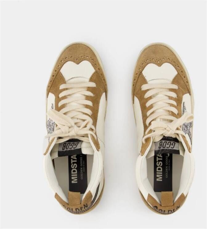 Golden Goose Witte Leren Mid Star Sneakers White Dames