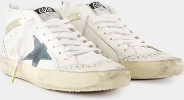 Golden Goose Witte Leren Mid Star Sneakers White Dames