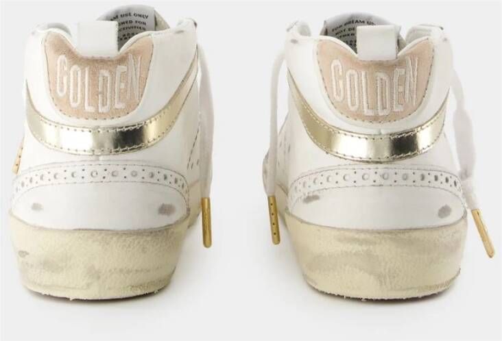 Golden Goose Witte Leren Mid Star Sneakers White Dames