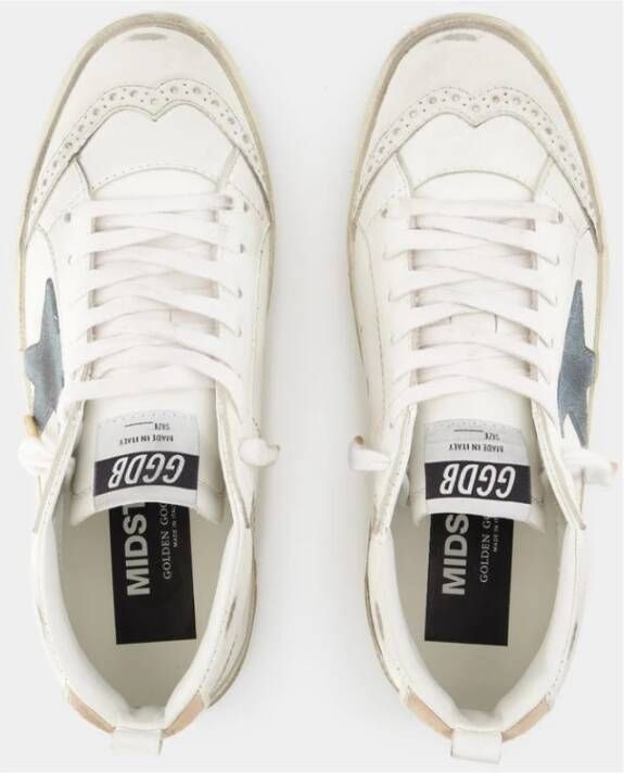 Golden Goose Witte Leren Mid Star Sneakers White Dames