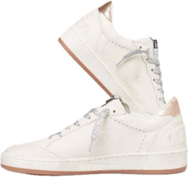 Golden Goose Witte leren sneakers met blauwe suède ster White Dames