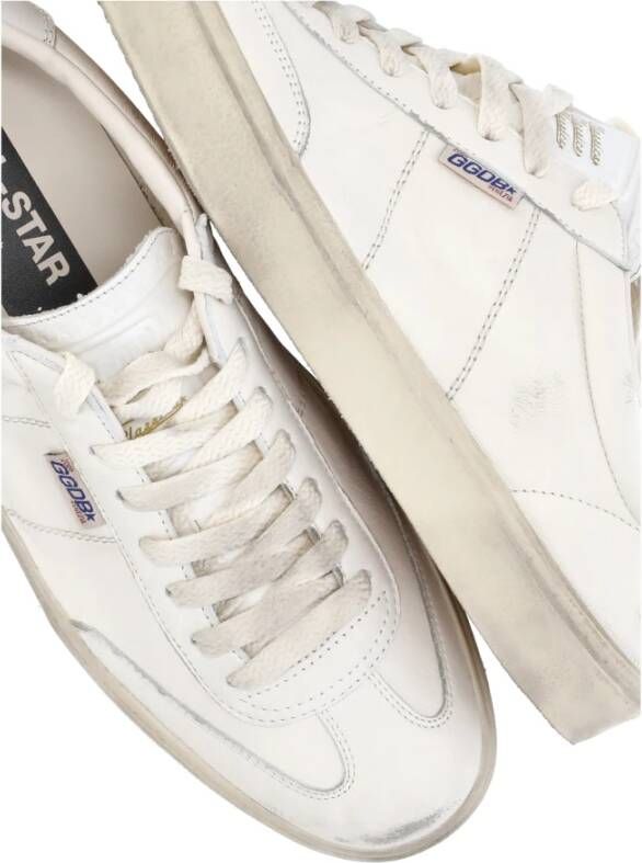 Golden Goose Witte leren sneakers met gebruikt effect White Heren