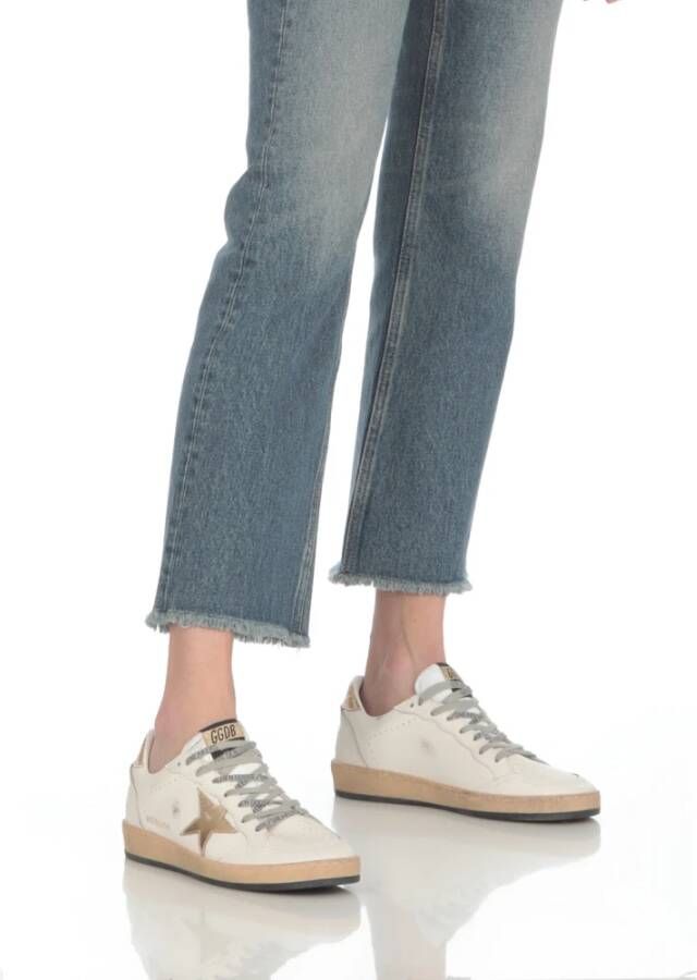 Golden Goose Witte Leren Sneakers met Gouden Ster White Dames