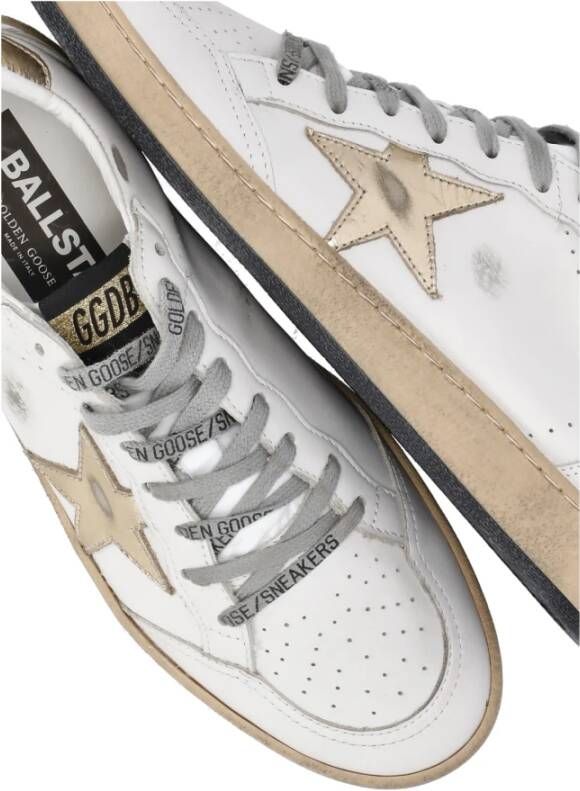 Golden Goose Witte Leren Sneakers met Gouden Ster White Dames