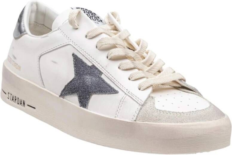 Golden Goose Witte leren sneakers met grijze ster White Heren