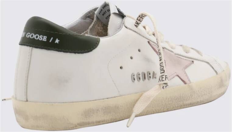 Golden Goose Witte Leren Sneakers met Katoenen Veters White Dames