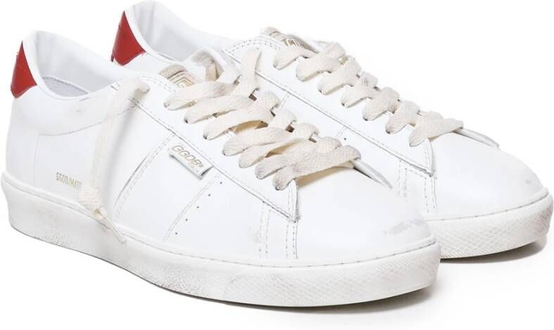 Golden Goose Witte Leren Sneakers met Rode Details White Heren