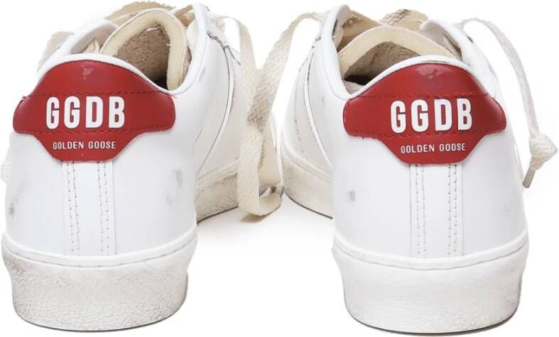 Golden Goose Witte Leren Sneakers met Rode Details White Heren