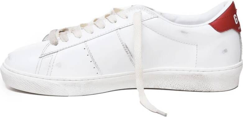 Golden Goose Witte Leren Sneakers met Rode Details White Heren