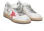 Golden Goose Witte Leren Sneakers met Roze en Groene Accenten Multicolor Dames - Thumbnail 2