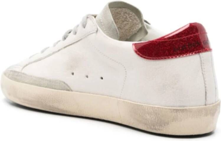 Golden Goose Witte leren sneakers met sterdetail White Dames