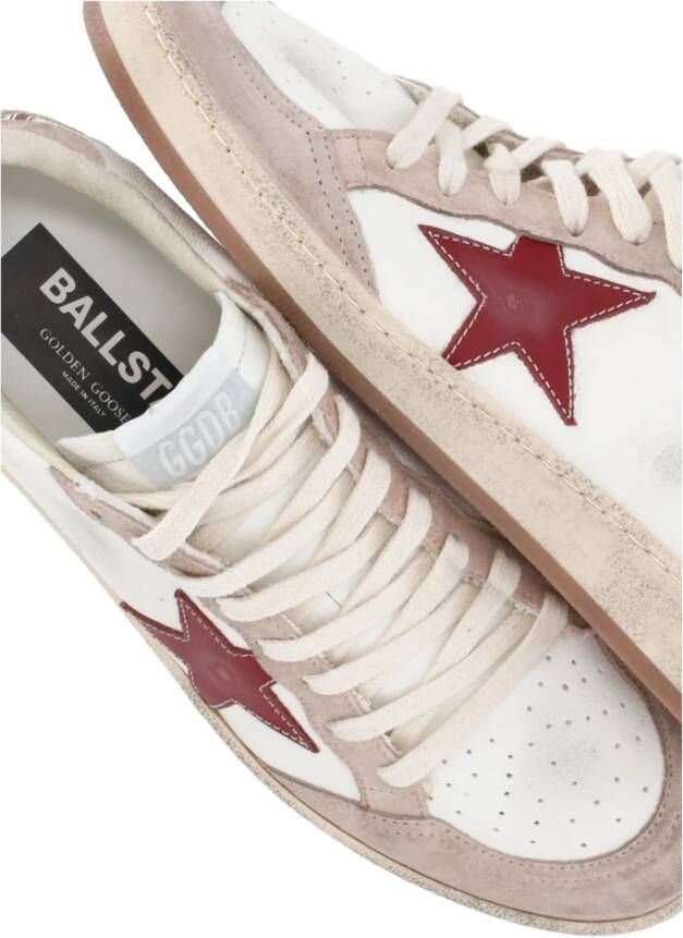 Golden Goose Witte leren sneakers met sterrenlogo Multicolor Dames