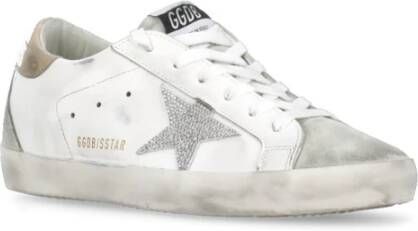 Golden Goose Witte Leren Sneakers met Suède Accenten White Dames