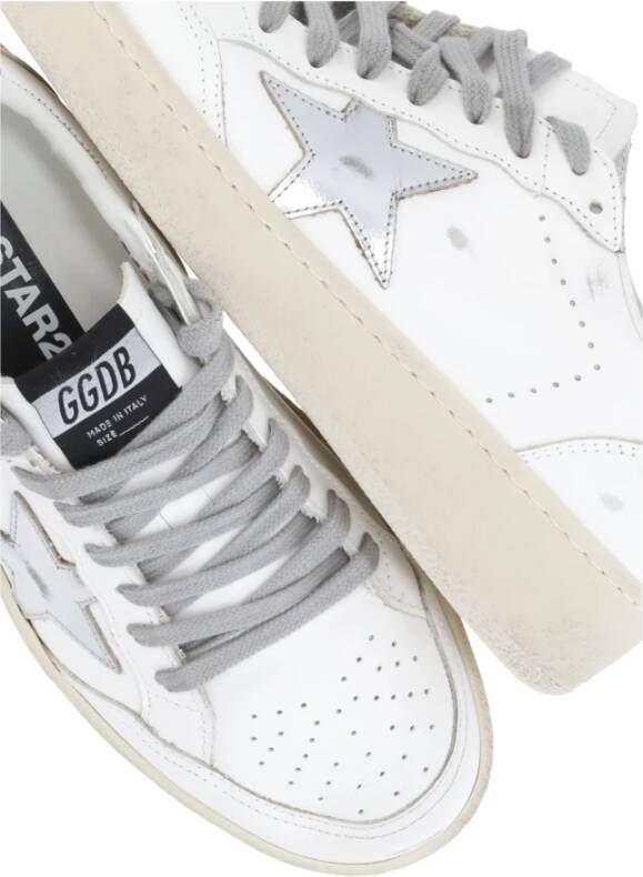 Golden Goose Witte Leren Sneakers met Vernietigend Effect White Dames