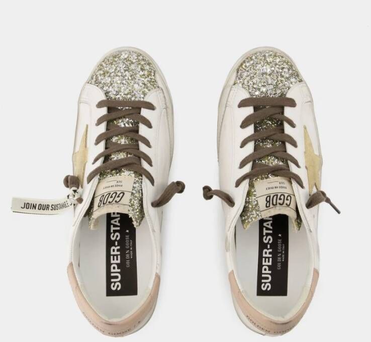 Golden Goose Witte Leren Sneakers Super Star White Dames