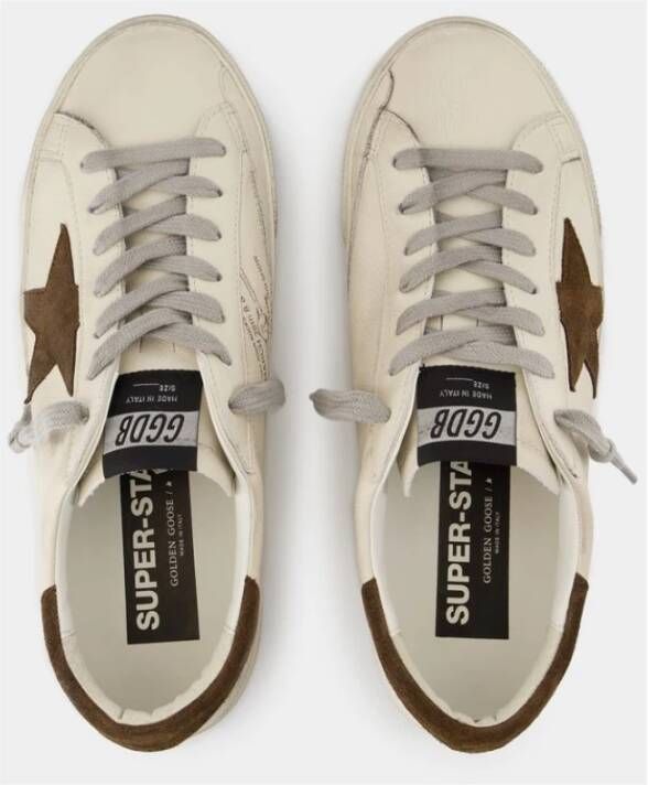 Golden Goose Witte Leren Sneakers Super Star White Heren