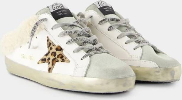 Golden Goose Witte Leren Super Star Sandalen White Dames