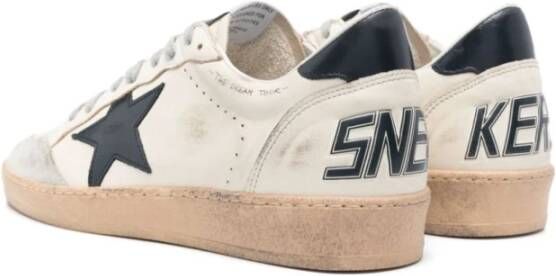 Golden Goose Witte Leren Vetersneakers Beige Heren