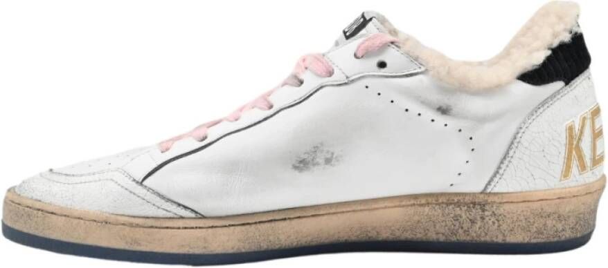 Golden Goose Witte Military Star Shearling Sneakers White Heren