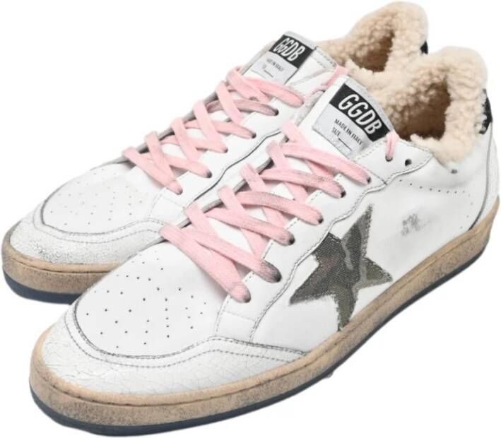 Golden Goose Witte Military Star Shearling Sneakers White Heren