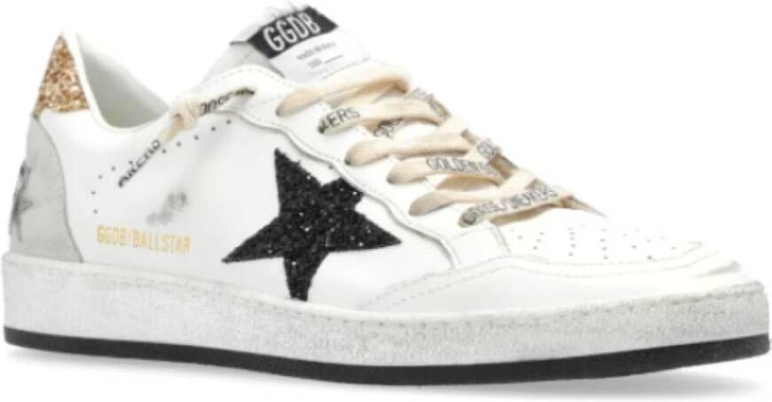 Golden Goose Witte Multicolor Leren Sneakers Ster Glitter White Dames