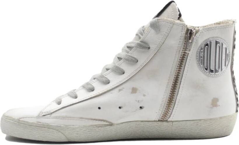 Golden Goose Witte Piton High Top Sneakers Gray Heren