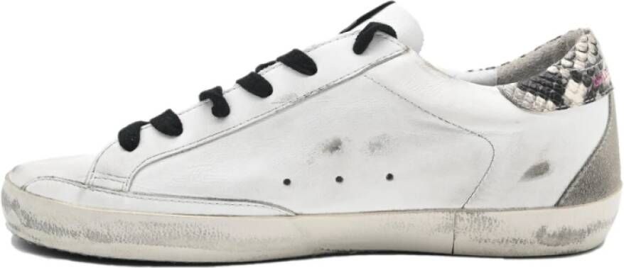 Golden Goose Witte Roze Glitter Ster Sneakers White Dames