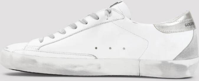 Golden Goose Witte Sneakers Distressed Effect Merkdetails White Heren