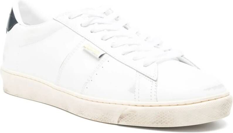 Golden Goose Witte Sneakers met Blauw Leren Patch White Heren