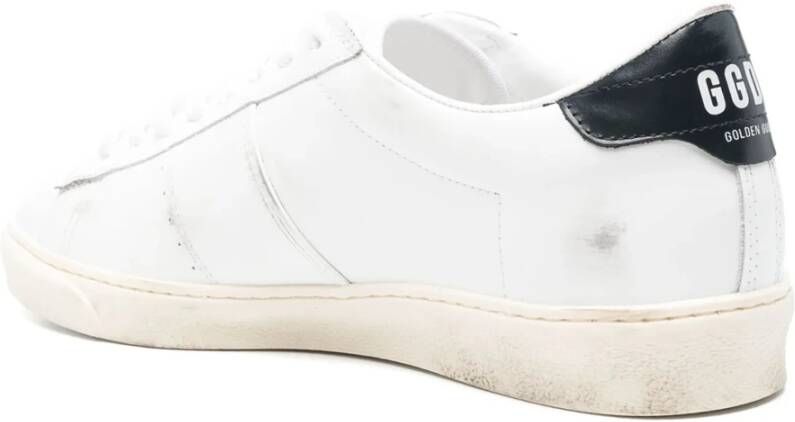 Golden Goose Witte Sneakers met Blauw Leren Patch White Heren