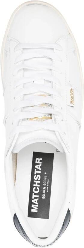 Golden Goose Witte Sneakers met Blauw Leren Patch White Heren