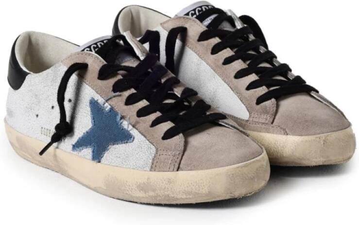 Golden Goose Witte Sneakers met Blauwe Ster Multicolor Heren