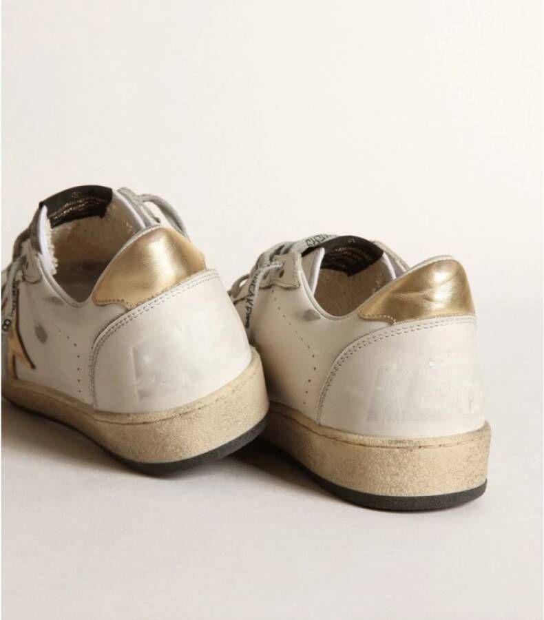 Golden Goose Witte sneakers met gouden sterrenhak White Dames